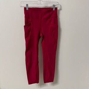 Lululemon 23” Red High-Waisted Leggings